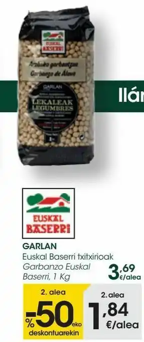 Eroski Garlan garbanzo euskal baserri oferta