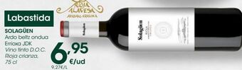 Eroski Solagüen vino tinto d.o.c. rioja crianza oferta