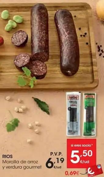 Eroski Rios morcilla de arroz y verdura gourmet oferta