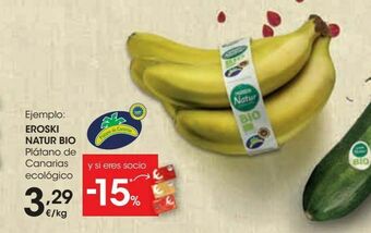 Eroski Eroski natur bio plátano de canarias ecológico oferta