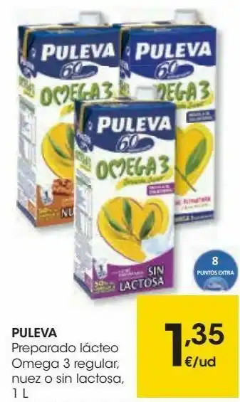 Eroski Puleva preparado lácteo omega 3 regular nuez o sin lactosa oferta