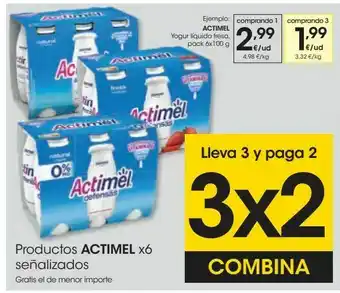 Eroski Actimel yogur líquido fresa oferta