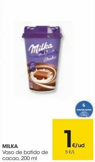 Milka vaso de batido de cacao