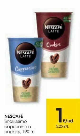 Eroski Nescafé shakissimo capuccino o cookies oferta
