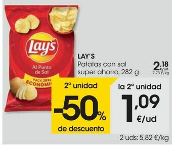 Eroski Lay's patatas con sal super ahorro oferta