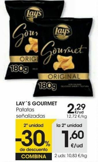 Eroski Lay's gourmet patatas señalizadas oferta