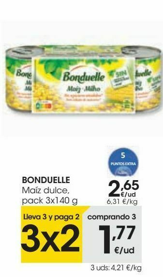 Eroski Bonduelle maíz dulce oferta