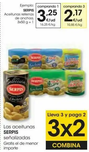 Eroski Serpis aceitunas rellenas de anchoa oferta