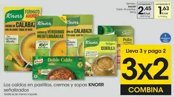 Eroski Los caldos en pastillas, cremas y sopas knorr oferta