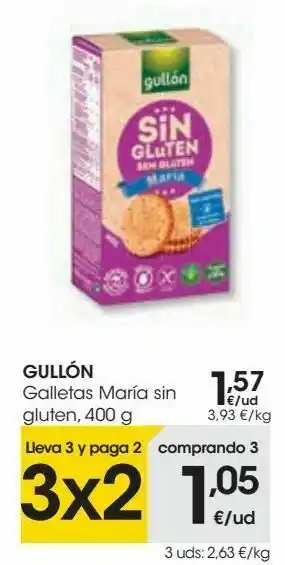 Eroski Gullón galletas maría sin gluten oferta