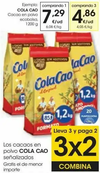Eroski Los cacaos en polvo cola cao oferta