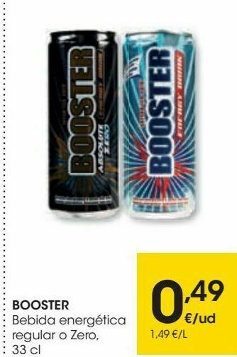 Eroski Booster bebida energética regular o zero oferta