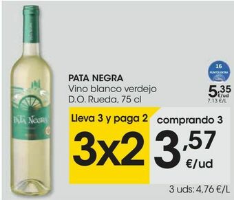 Eroski Pata negra vino blanco verdejo d.o. rueda oferta