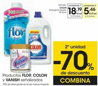Eroski Productos flor, colon y vanish oferta