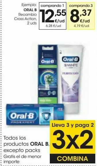 Eroski Todos los productos oral b excepto packs oferta