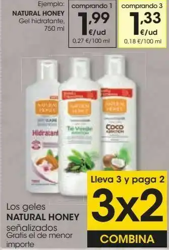 Eroski Los geles natural honey oferta