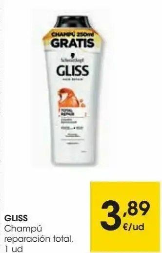 Eroski Gliss champú reparación total oferta