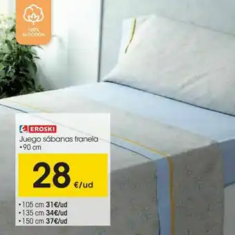 Eroski Eroski juego sábanas franela oferta