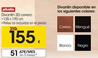 Eroski Pikolin divanlín 3d cerezo oferta