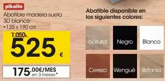 Eroski Pikolin abatible madera suelo 3d blanco oferta