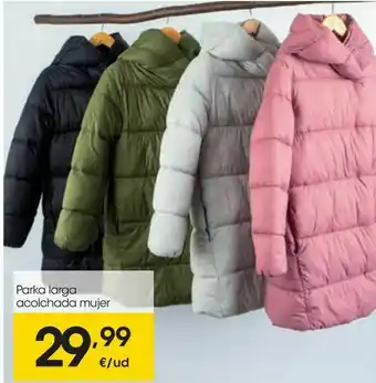 Eroski Parka larga acolchada mujer oferta
