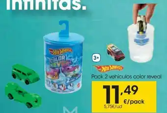 Eroski Pack 2 vehículos color reveal oferta