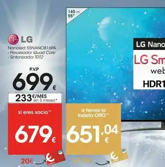Eroski Smart tv led 55'' nanoled oferta