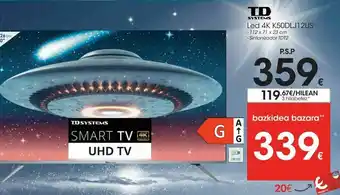 Eroski Smart tv led 50'' 4k td systems oferta