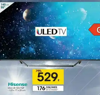 Eroski Smart tv led 55'' uled tv hisense oferta