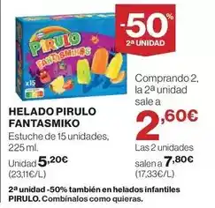 El Corte Inglés Pirulo - helado fantas miko oferta