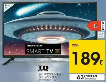 Eroski Smart tv led 32'' td systems oferta