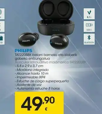 Eroski Auriculares intrauditivos inalambrico philips oferta
