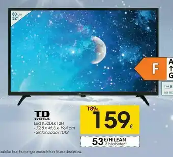 Eroski Tv led 32'' td systems oferta