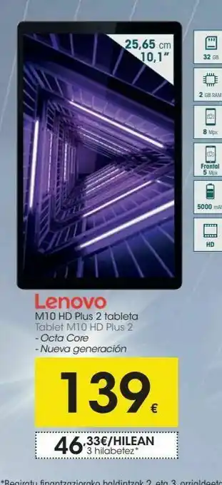 Eroski Tablet m10 hd plus 2 lenovo oferta