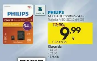 Eroski Tarjeta msd 64gb philips oferta