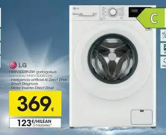 Eroski Lavadora carga frontal lg oferta
