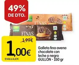 Dialprix Galleta fina avena chocolate con leche o negro GULLÓN • 150 gr oferta