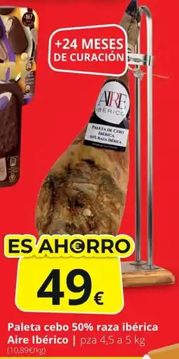 Supermercados MAS Paleta cebo 50% raza ibérica Aire Ibérico oferta