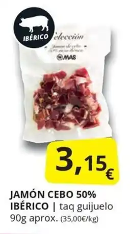 Supermercados MAS JAMÓN CEBO 50% IBÉRICO oferta