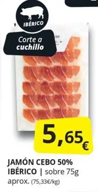 Supermercados MAS JAMÓN CEBO 50% IBÉRICO oferta