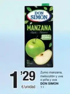 SPAR Fragadis Don simón - zumo manzana, melocoton y uva o pina y uva oferta