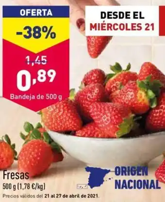ALDI Fresas 500g oferta