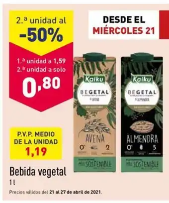 ALDI Bebida vegetal 1L oferta