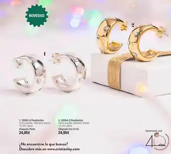 32093-0 Pendientes Chapado Plata 32094-5 Pendientes Chapado Oro 24 Ct.