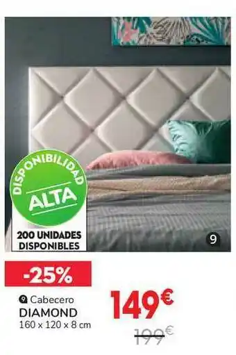 Conforama Cabecero Diamond 160 x 120 x 8cm oferta