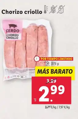 Lidl Chorizo criollo oferta