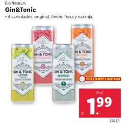 Lidl Gin Nostrum Gin&Tonic oferta