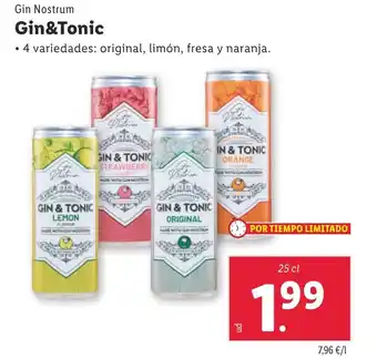 Lidl Gin Nostrum Gin&Tonic oferta