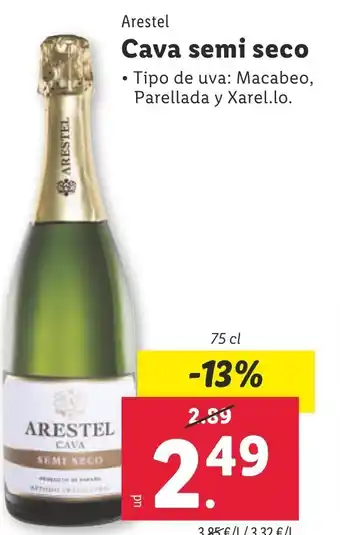 Lidl Arestel Cava semi seco oferta