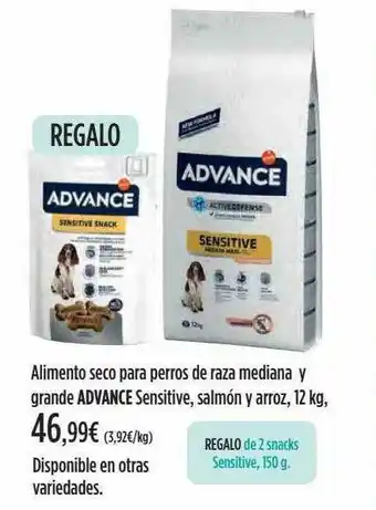 El Corte Inglés Alimento Seco Para Perros De Raza Mediana Y Grande Advance Sensitive Salmón Y Arroz oferta